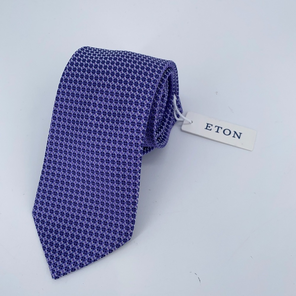 Eton Tie Mens One Size Multi Patterned Silk Classic Fit Necktie Italy Made NWT